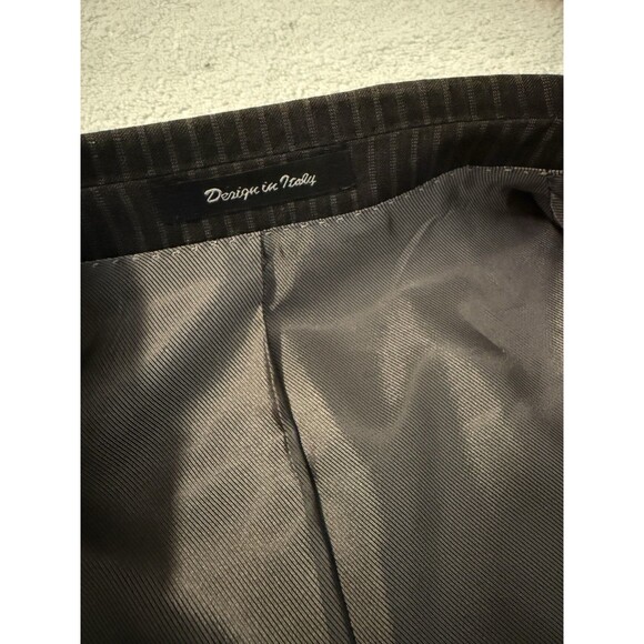 KARAKO Charcoal Pinstripe Suit 42R Wool 2pc Tailored Blazer Pants 30x31 Custom - Picture 7 of 15